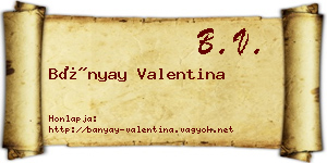 Bányay Valentina névjegykártya